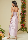 Draped bustier + tulip skirt set - Lilac
