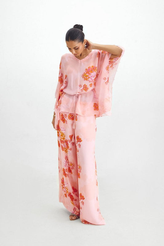 Kaftan Top + Flared Pant Co-ord Set In Kyra