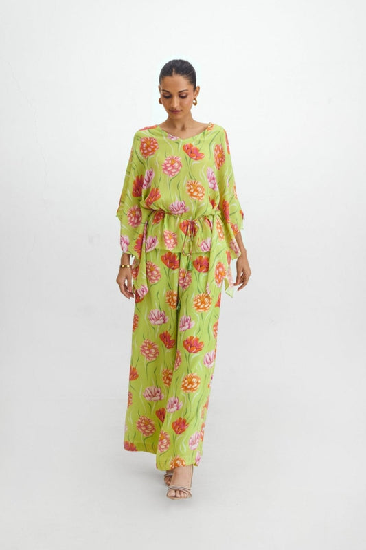 Kaftan Top + Flared Pant Co-ord Set In Remi