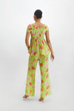 Draped Peplum Top + Retro Pant Set In Remi